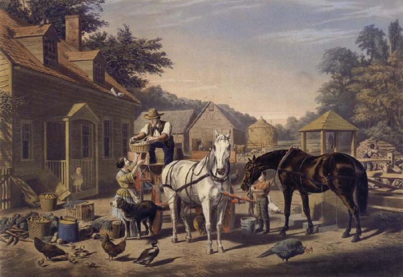 Nathaniel Currier Preparing for Market oil painting picture